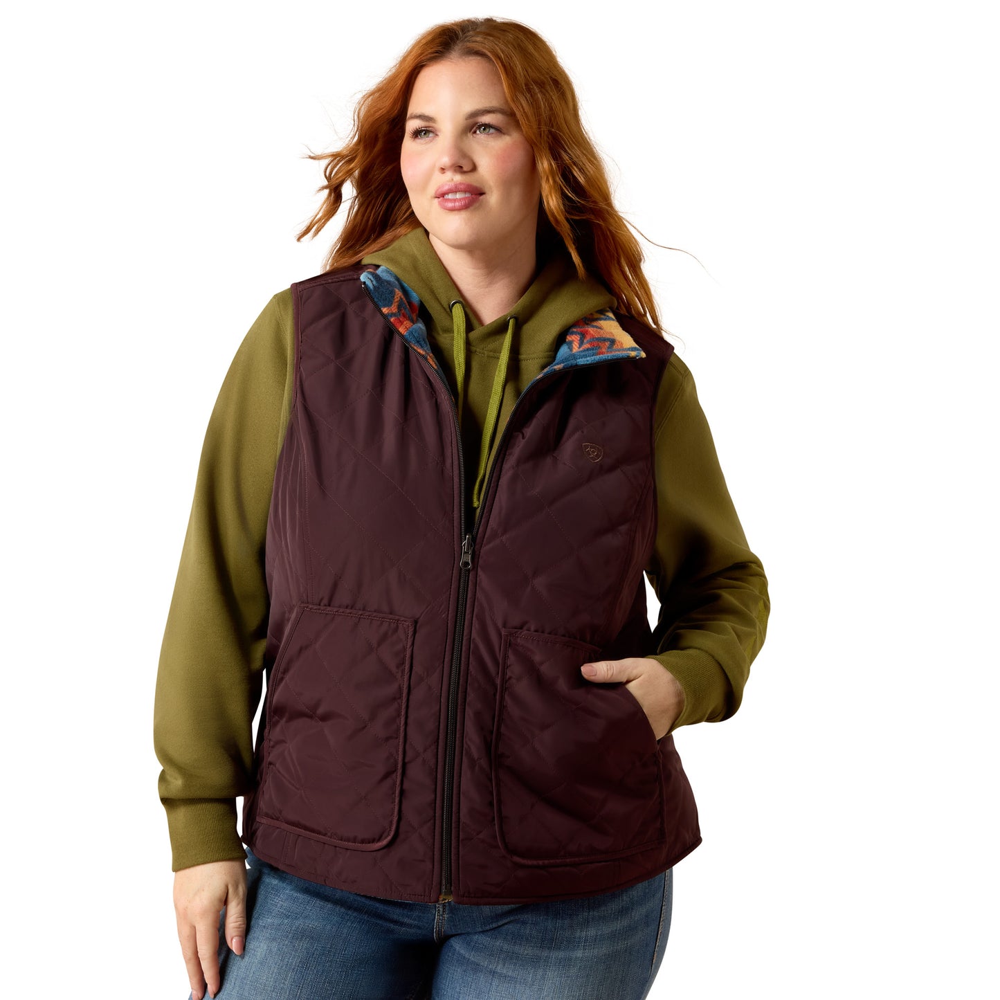 Ariat Ladies Dilon Plum Lakeside Southwest 2.0 Reversible insulated Vest 10079665