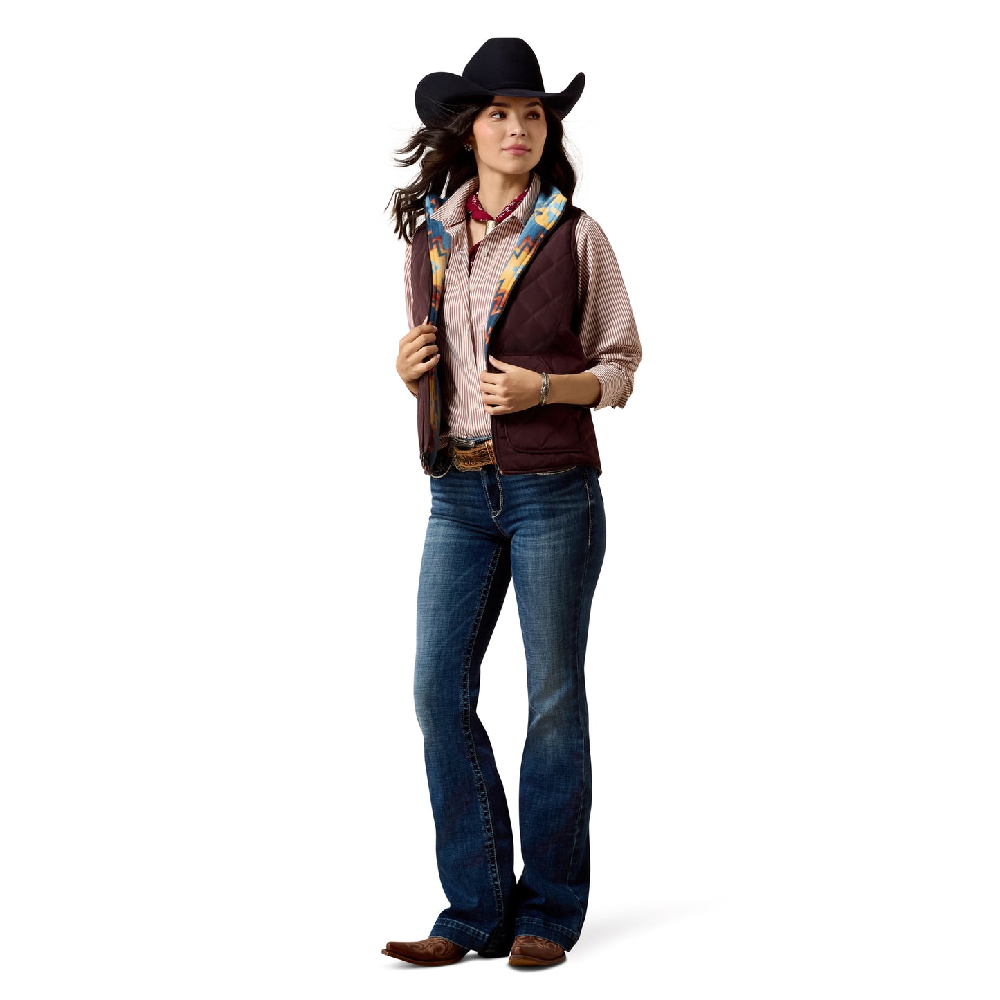 Ariat Ladies Dilon Plum Lakeside Southwest 2.0 Reversible insulated Vest 10079665