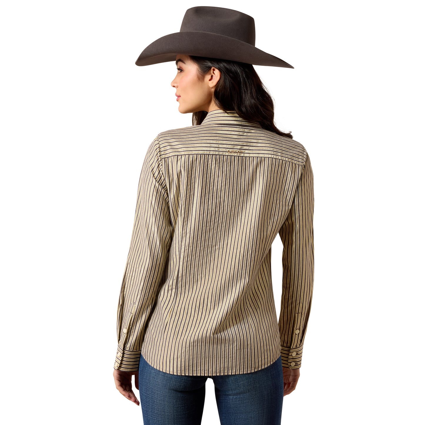 Ariat Ladies Team Kirby Chocolate Plum Stripe Shirt 10079667