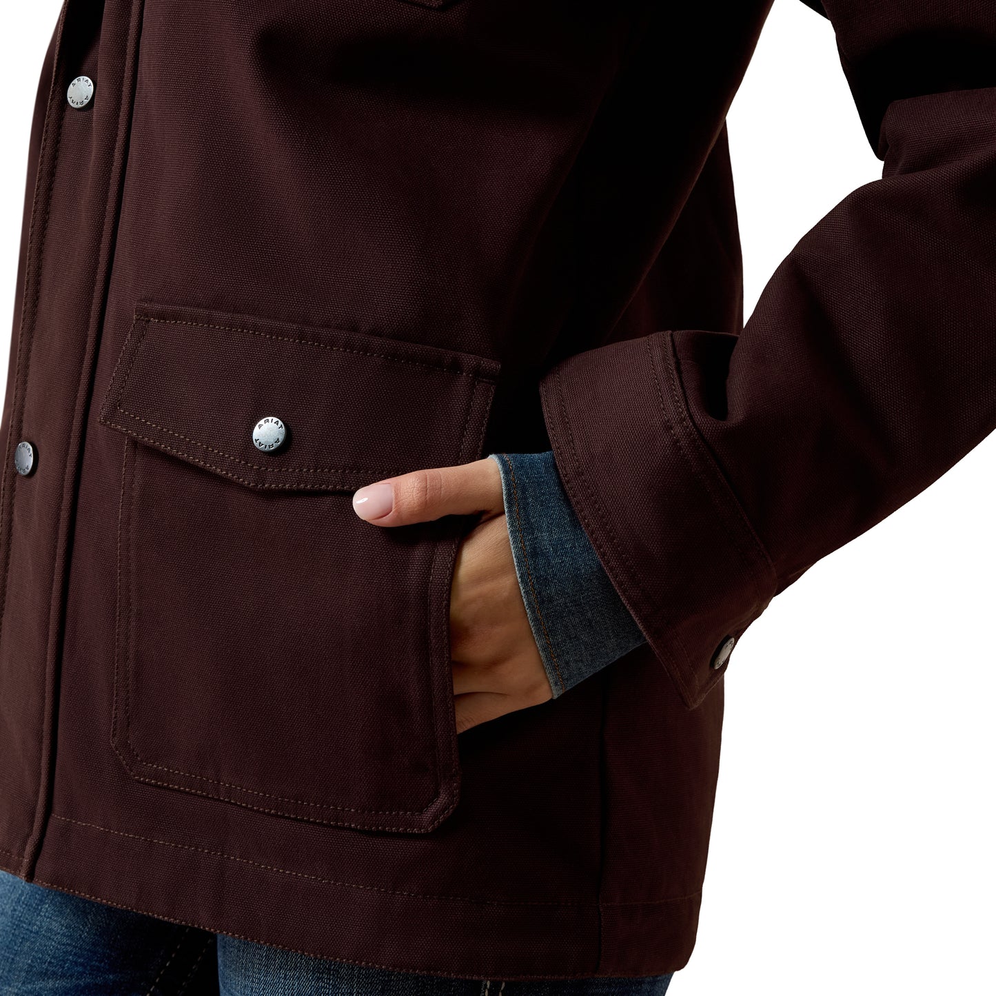 Ariat Ladies Western Canvas Chore Chocolate Plum Jacket 10079670