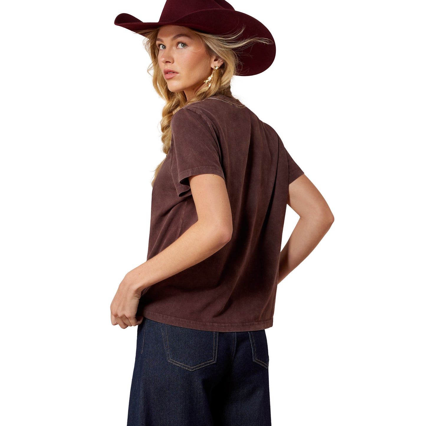 Ariat Ladies Rebel With A Cause Chocolate Plum T-Shirt 10079672