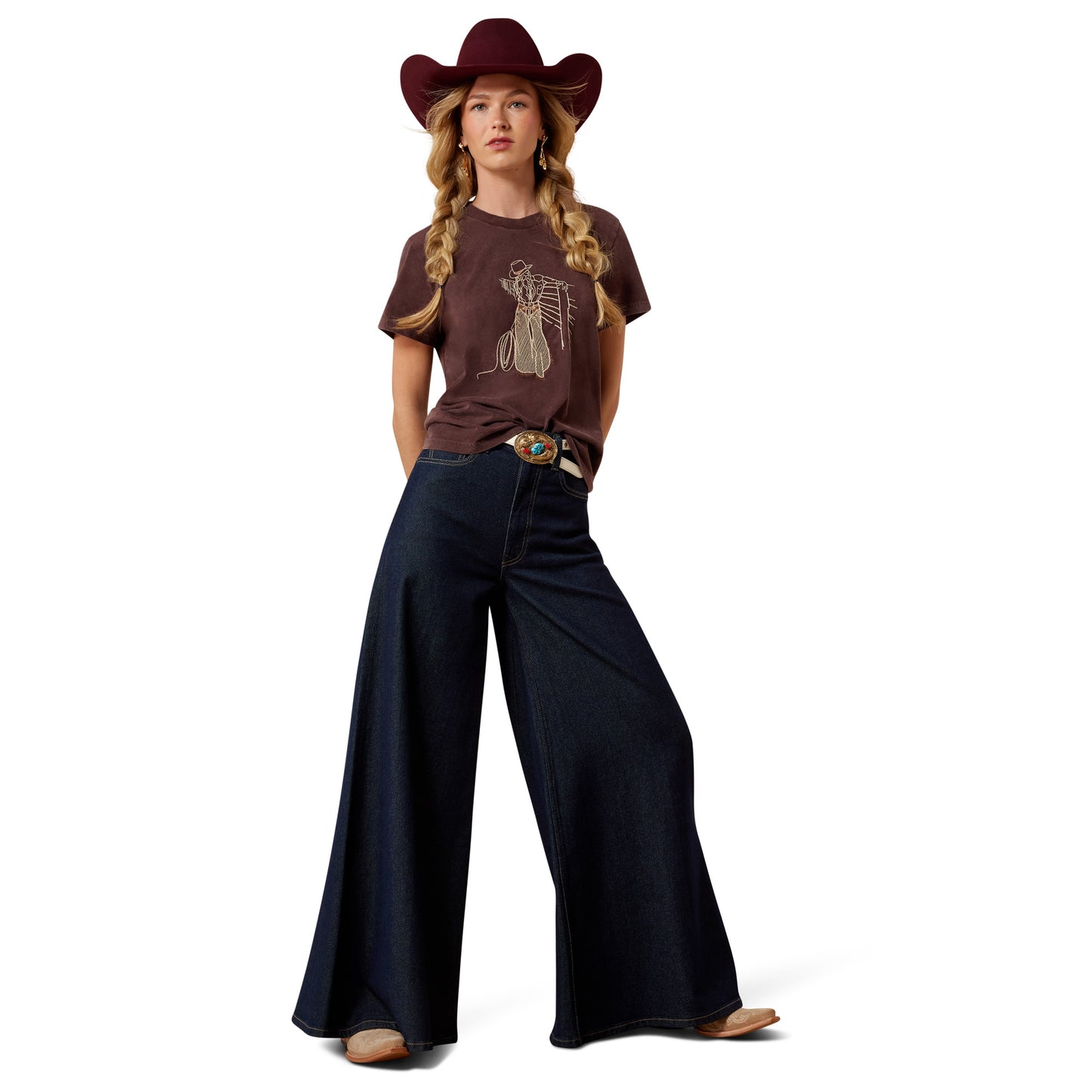 Ariat Ladies Rebel With A Cause Chocolate Plum T-Shirt 10079672