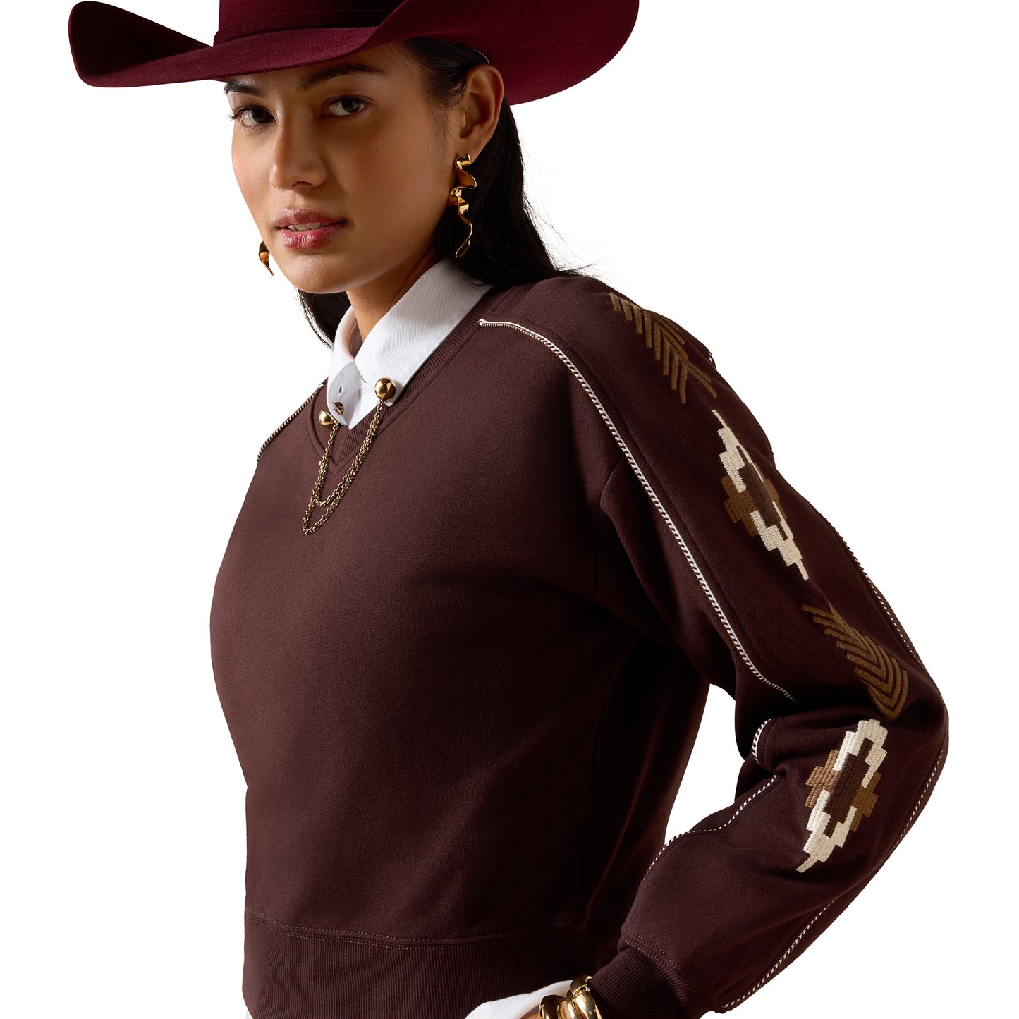 Ariat Ladies Dakota Chocolate Plum Sweatshirt 10079673