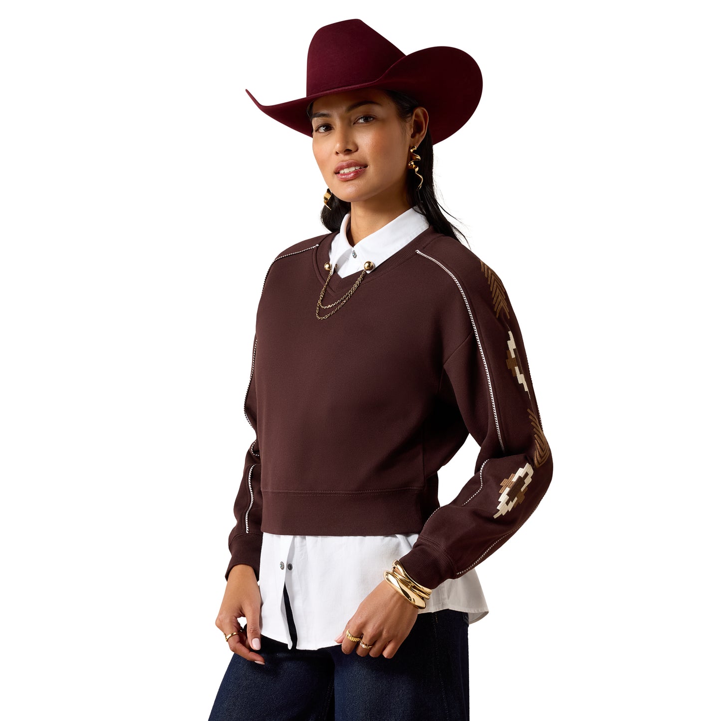 Ariat Ladies Dakota Chocolate Plum Sweatshirt 10079673