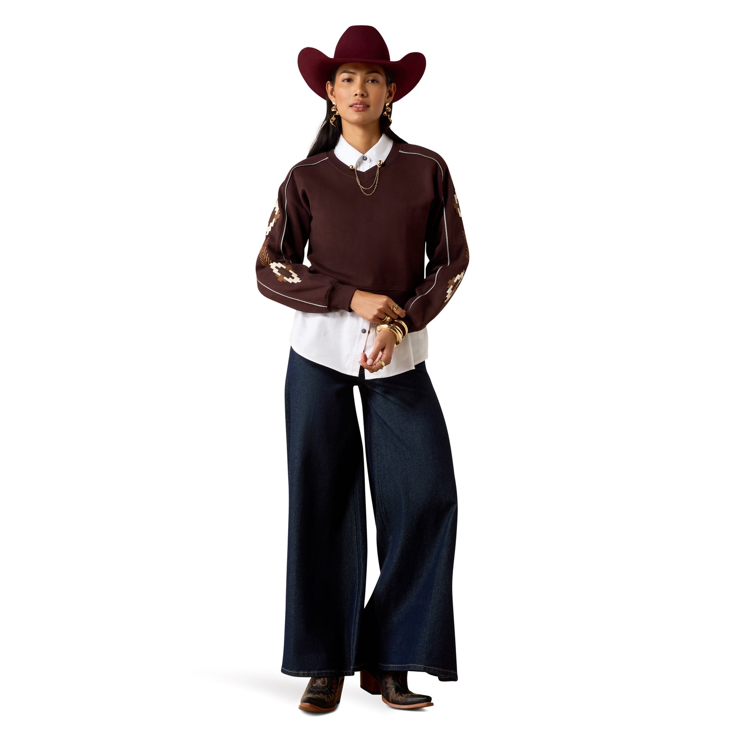 Ariat Ladies Dakota Chocolate Plum Sweatshirt 10079673