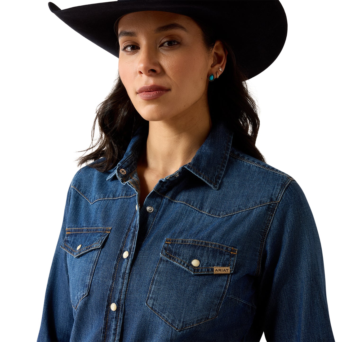 Ariat Ladies Farriday Stella Dark Denim Shirt 10079863