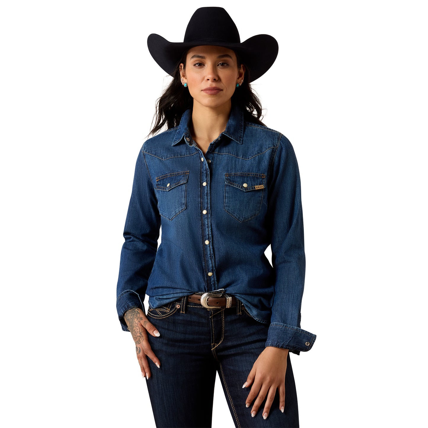 Ariat Ladies Farriday Stella Dark Denim Shirt 10079863