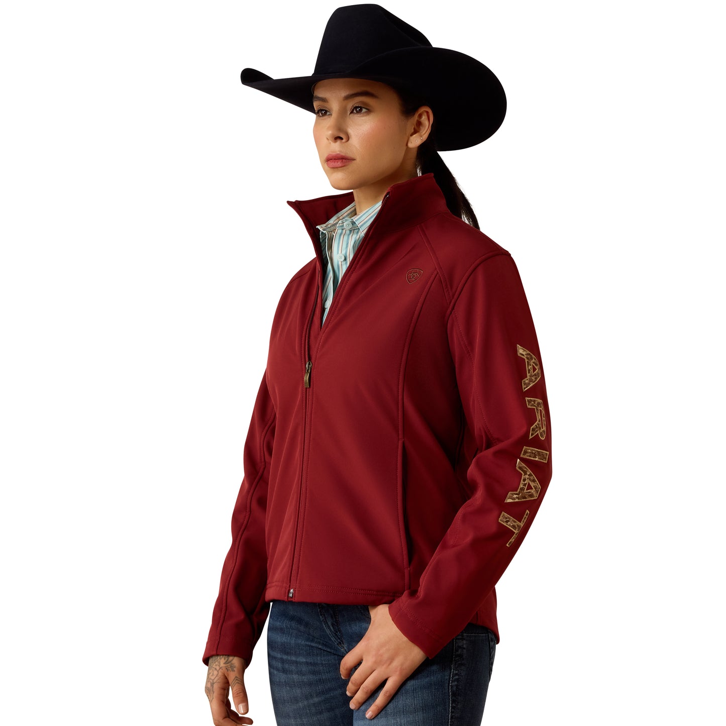 Ariat Ladies Syrah Red Logo Softshell Jacket 10079873