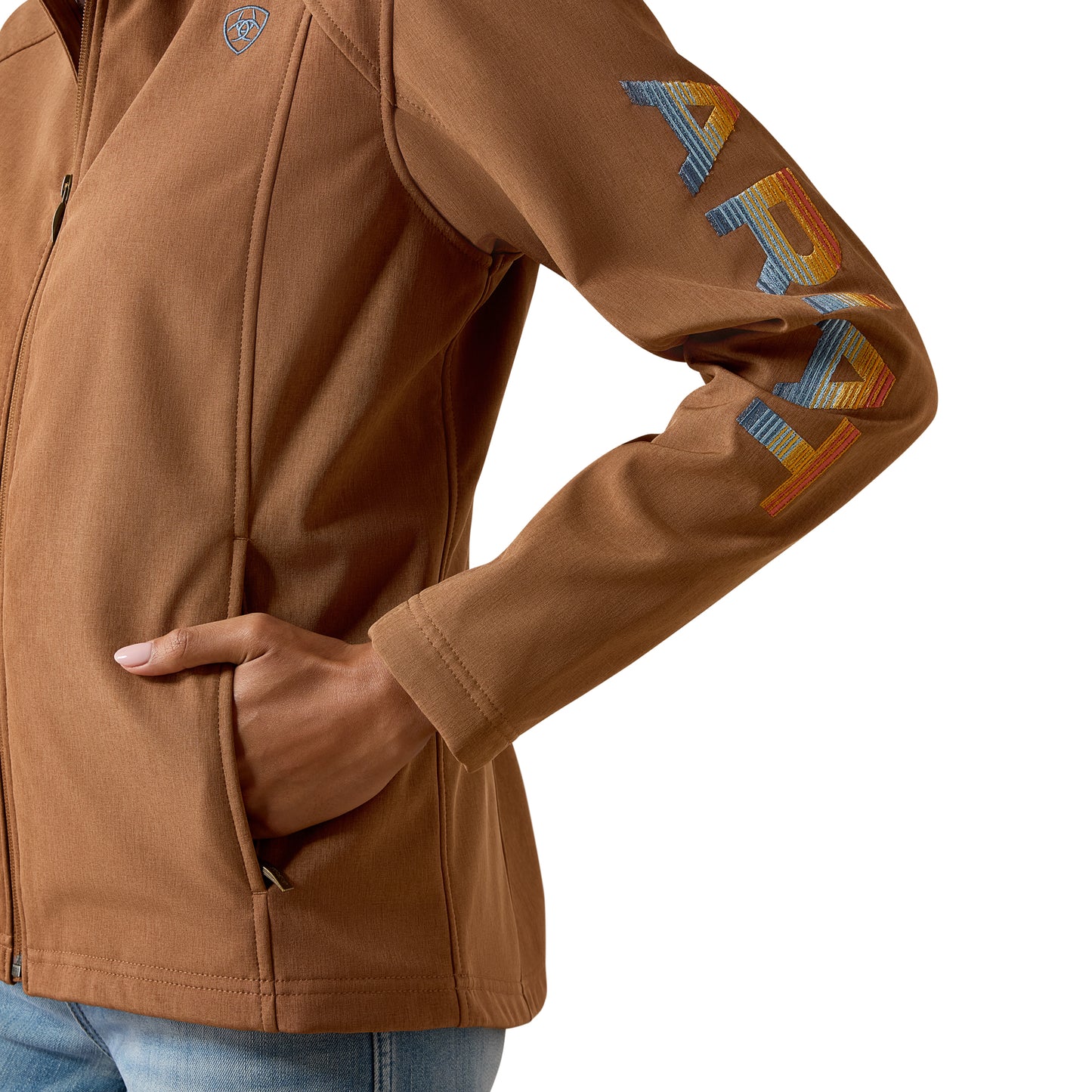 Ariat Ladies Logo Dachshun Heather Beige Softshell Jacket 10079891