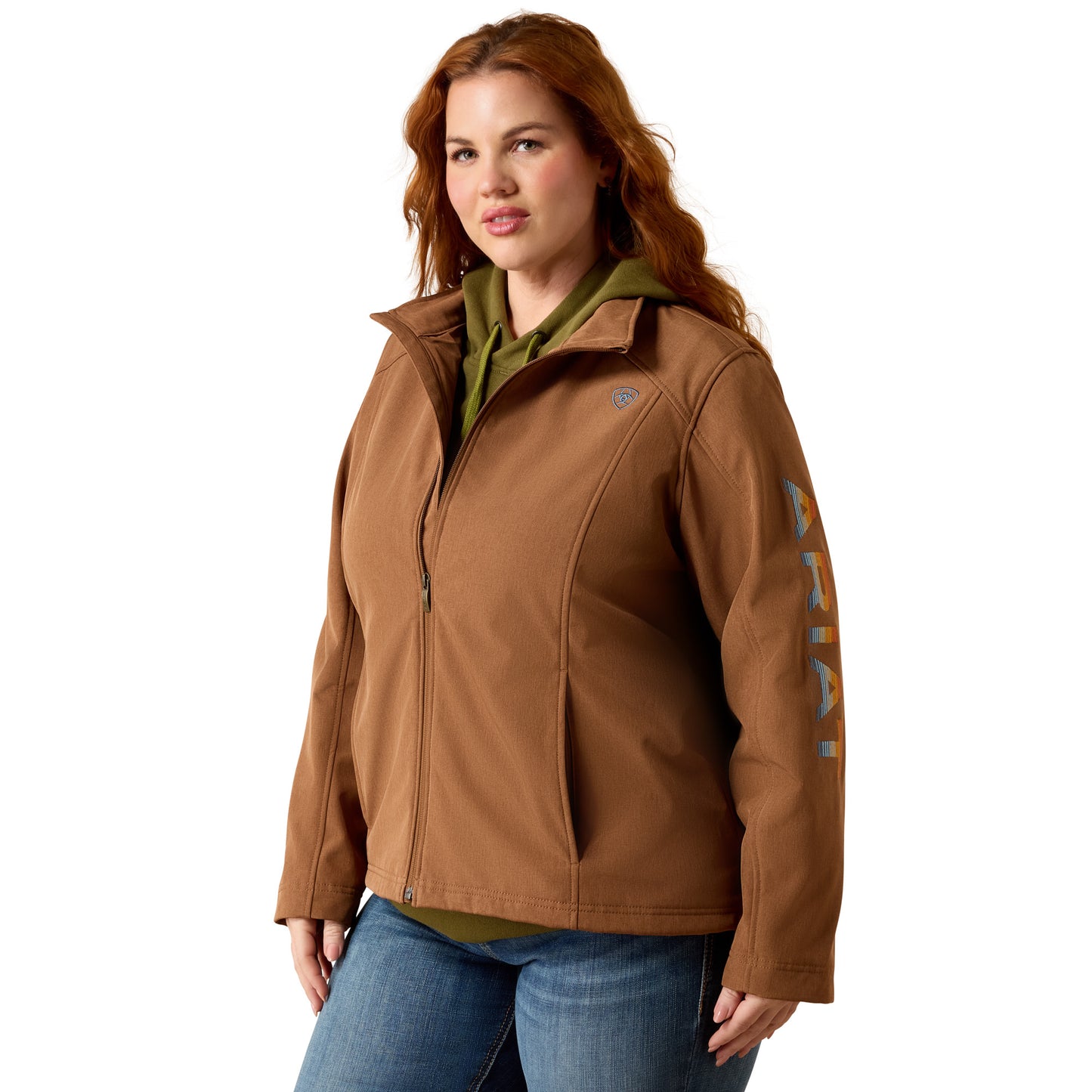 Ariat Ladies Logo Dachshun Heather Beige Softshell Jacket 10079891