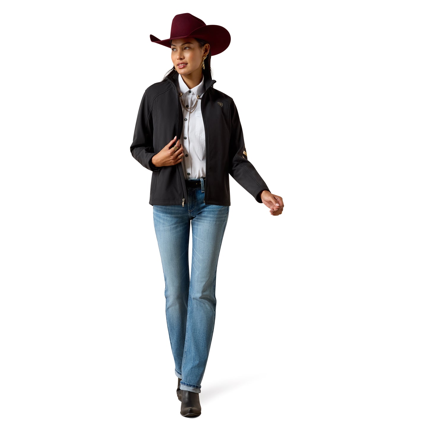 Ariat Ladies Logo Stonewall Black Softshell Jacket 10079893