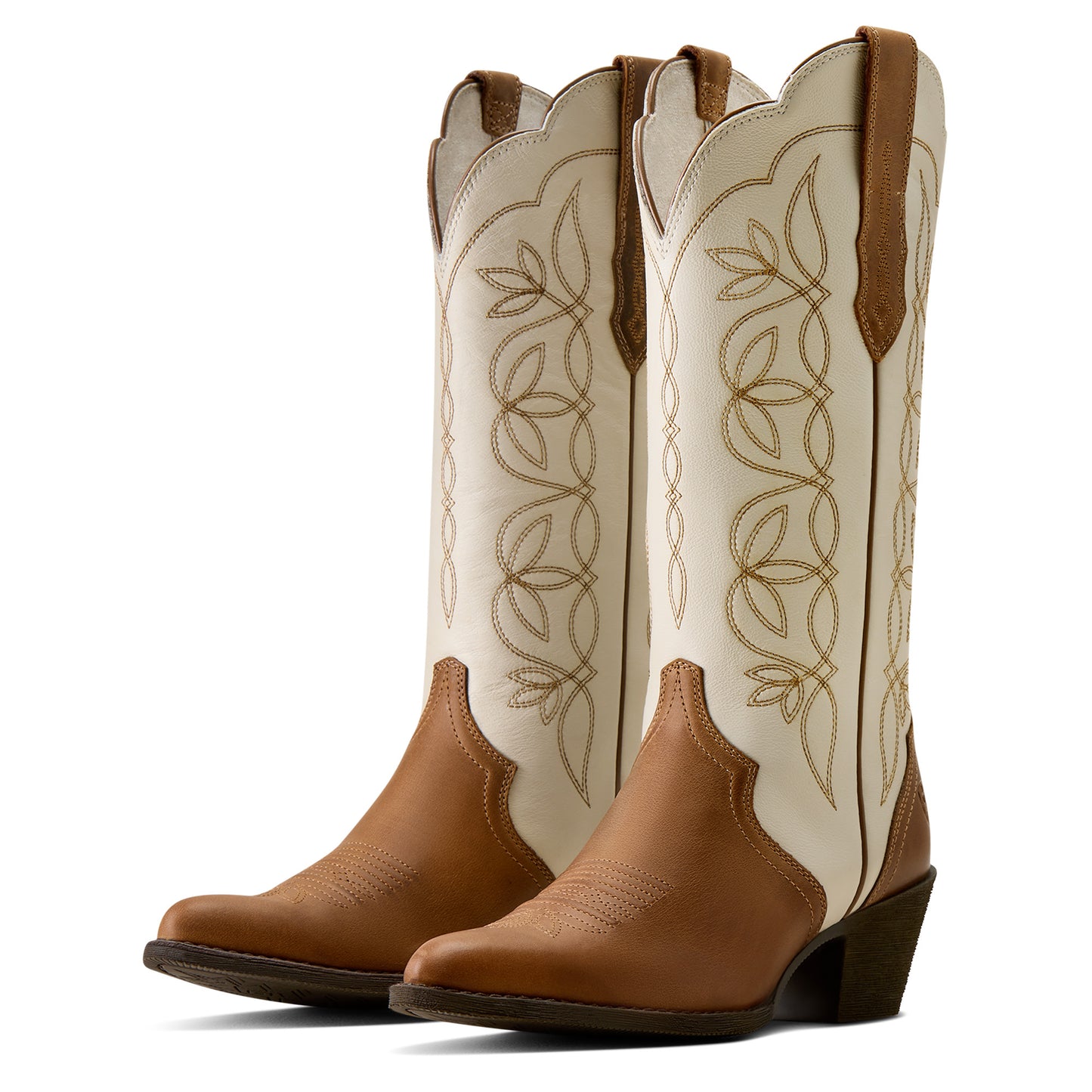 Ariat Ladies Heritage Blossom J Toe Wheat Brown Western Boot 10080319