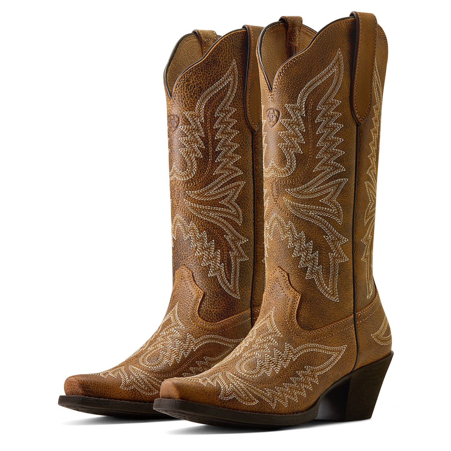 Ariat Ladies Round Up Collins Brown Bomber D Toe Western Boot 10080383