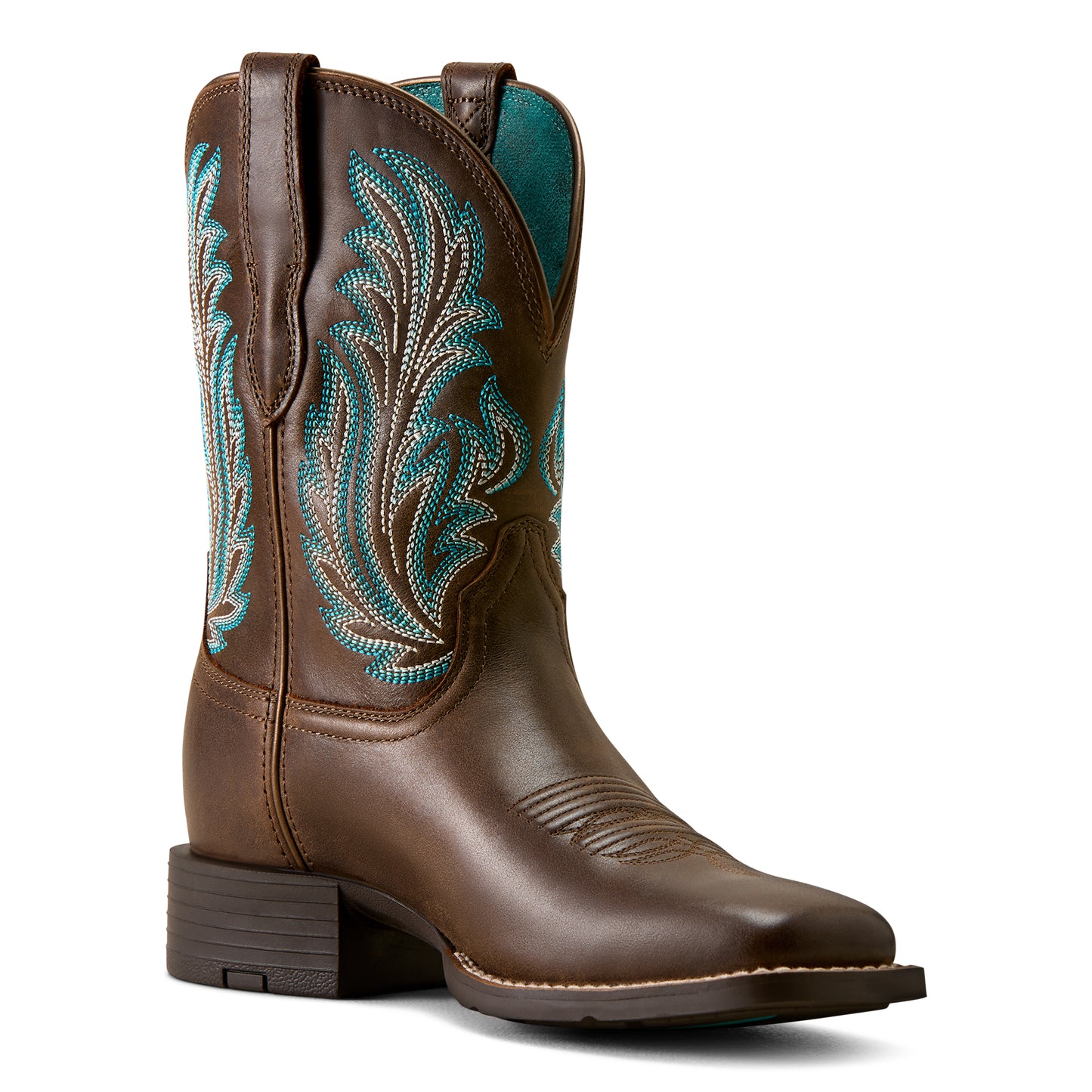 Ariat Ladies Round Up Filly Dark Cacao Wide Square Toe Western Boot 10080408
