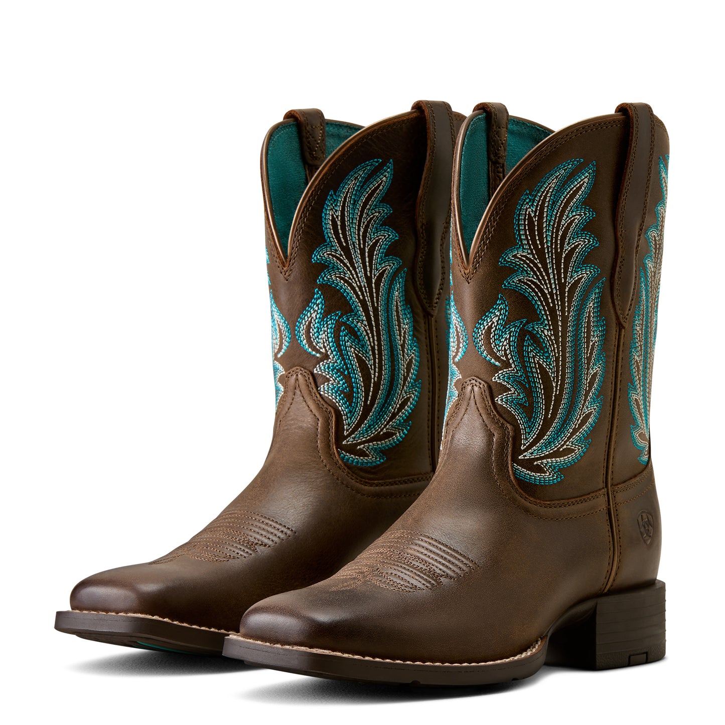 Ariat Ladies Round Up Filly Dark Cacao Wide Square Toe Western Boot 10080408