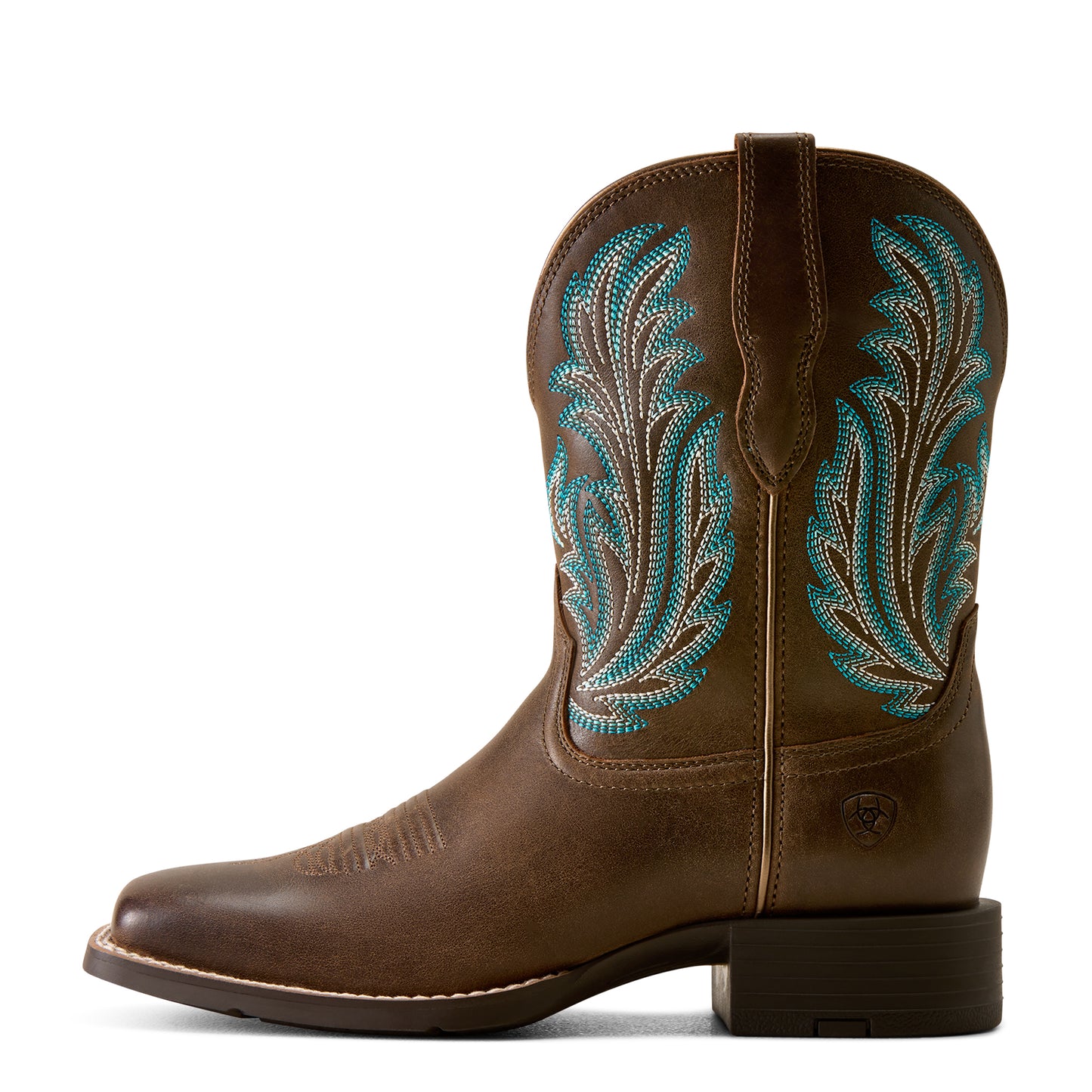 Ariat Ladies Round Up Filly Dark Cacao Wide Square Toe Western Boot 10080408