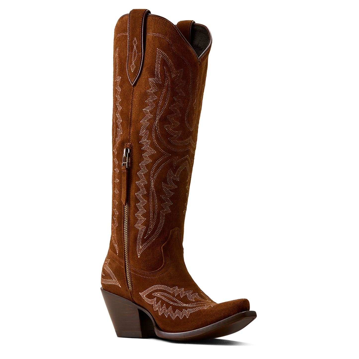 Ariat Ladies Casanova Oiled Tan Suede Leather X Toe Western Boot 10080418