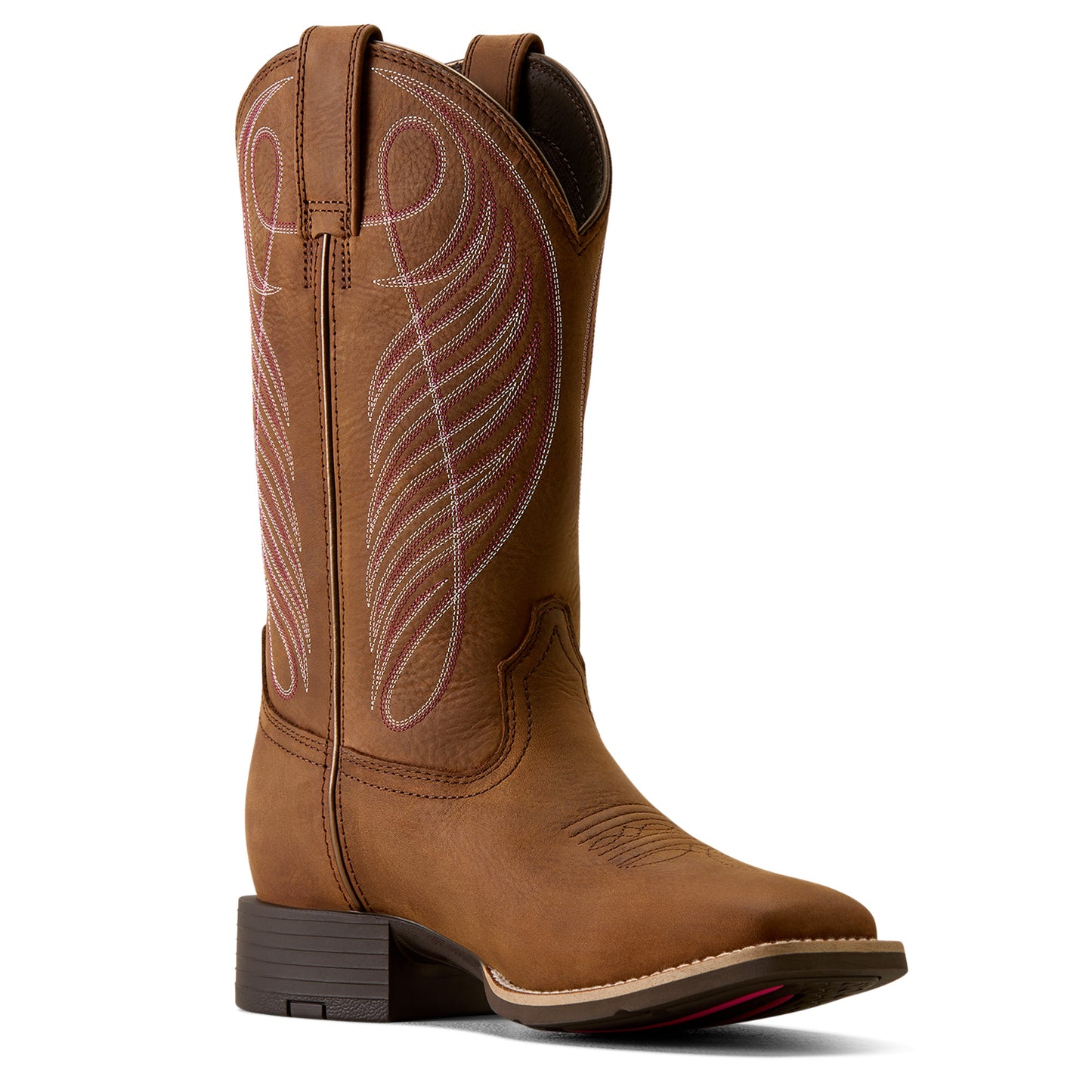 Ariat Ladies Round Up Waterproof  Reliable Brown Wide Square Toe Boot 10080420