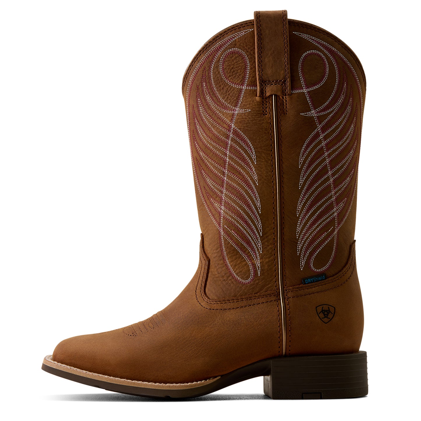 Ariat Ladies Round Up Waterproof  Reliable Brown Wide Square Toe Boot 10080420
