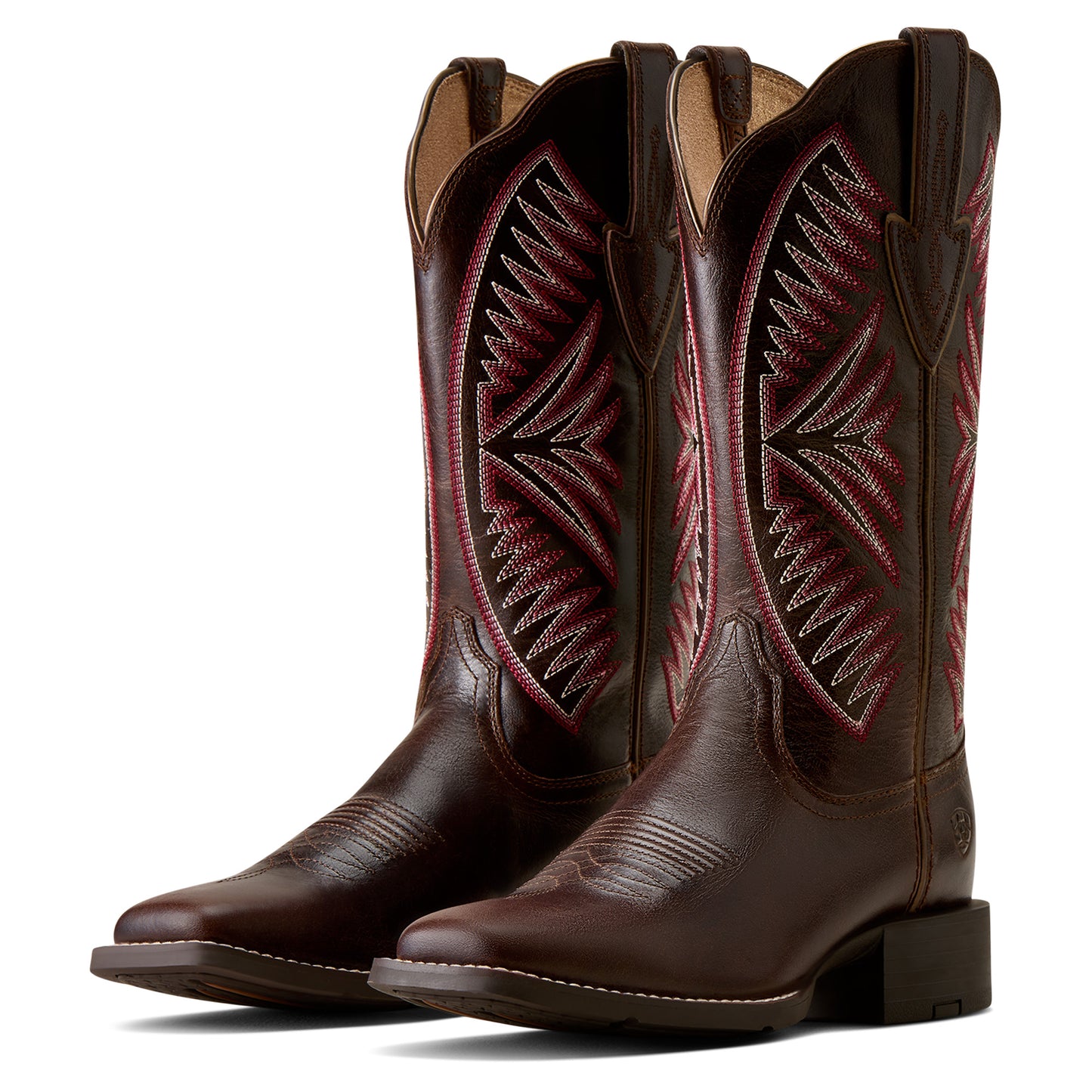 Ariat Ladies Round Up Ruidoso Arizona Brown Wide Square Toe Western Boot 10080434
