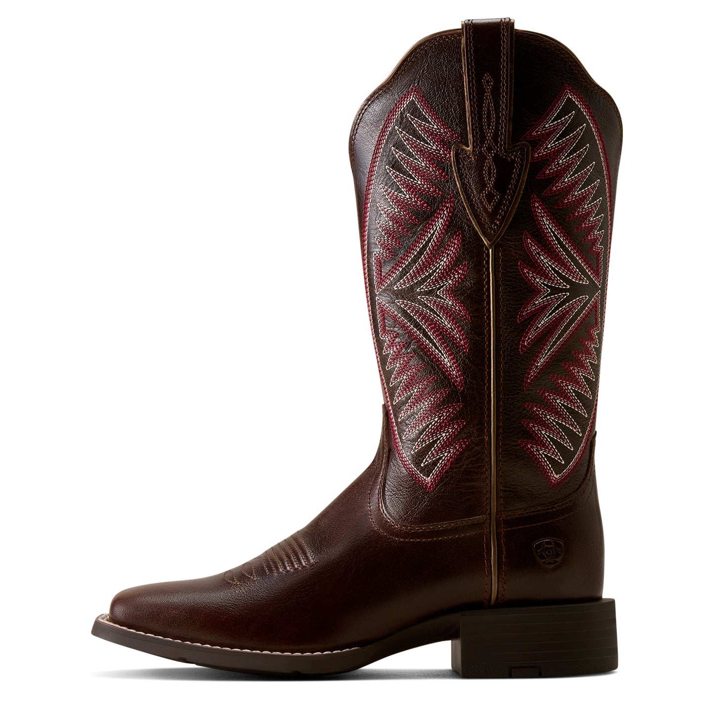 Ariat Ladies Round Up Ruidoso Arizona Brown Wide Square Toe Western Boot 10080434