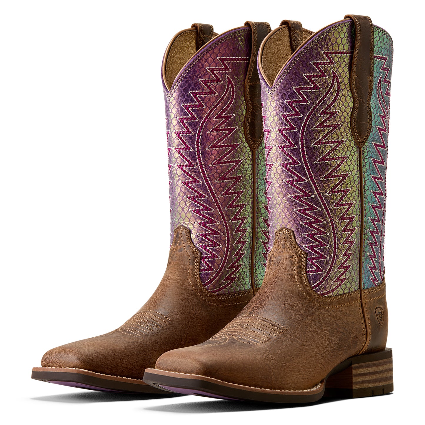 Ariat Ladies Monte Vista Autumn Tan Wide Square Toe Western Boot 10080465