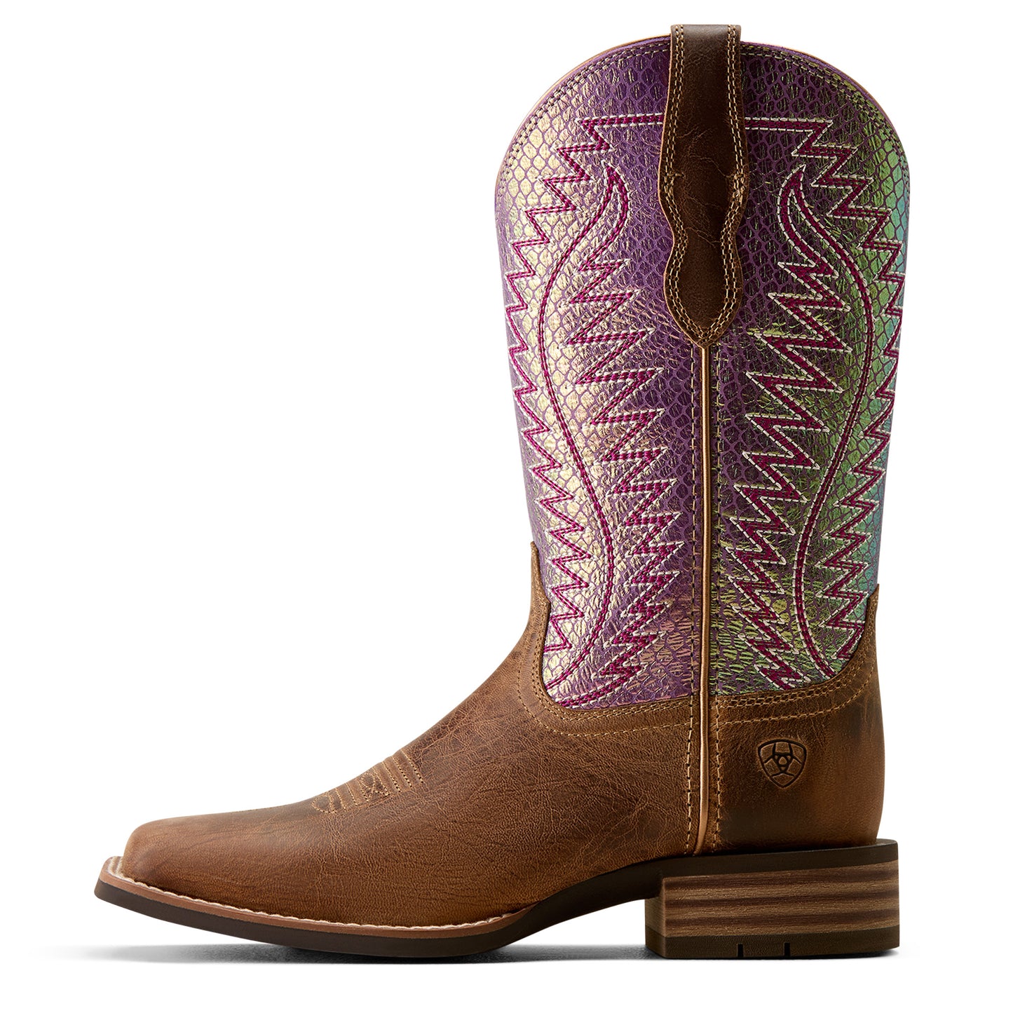 Ariat Ladies Monte Vista Autumn Tan Wide Square Toe Western Boot 10080465