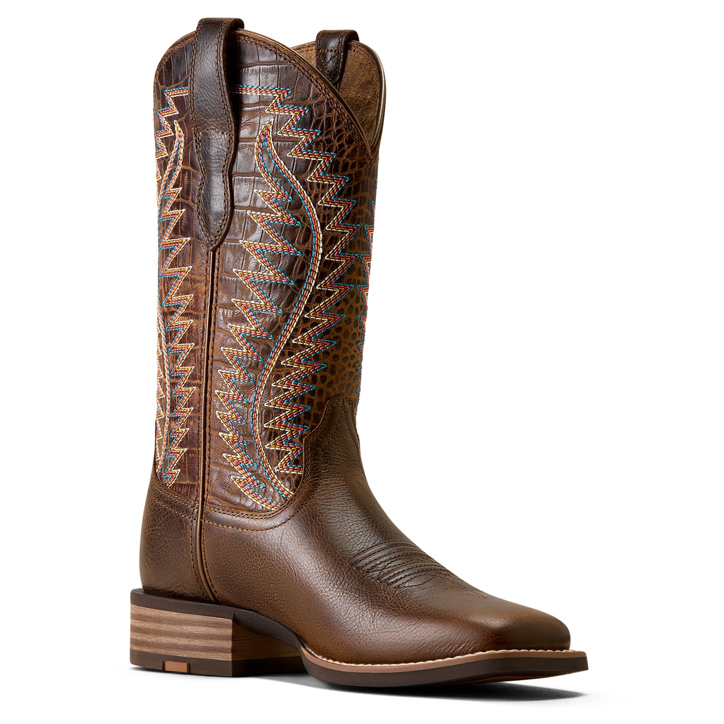 Ariat Ladies Monte Vista Wicker Brown Wide Square Toe Western Boot 10080466
