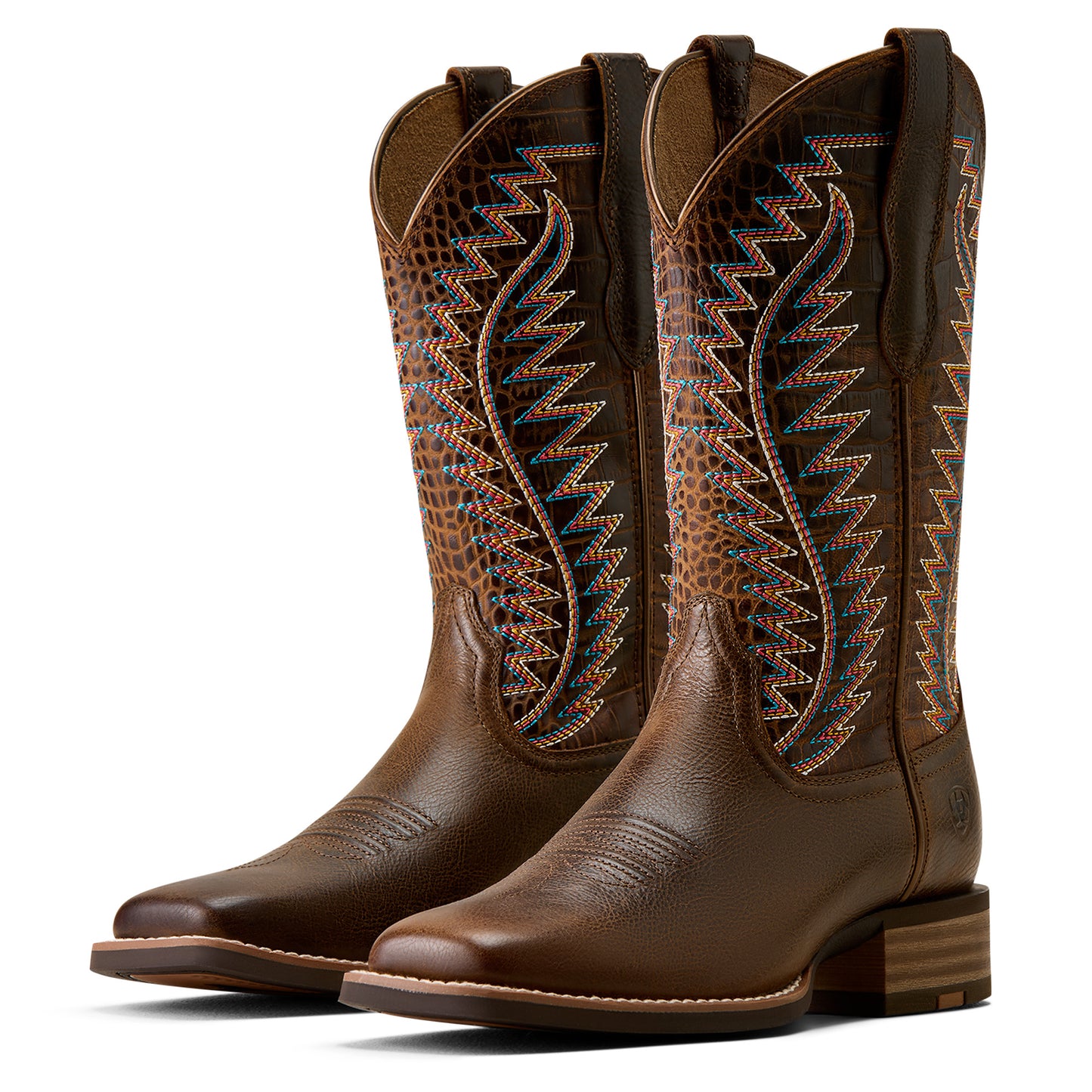 Ariat Ladies Monte Vista Wicker Brown Wide Square Toe Western Boot 10080466