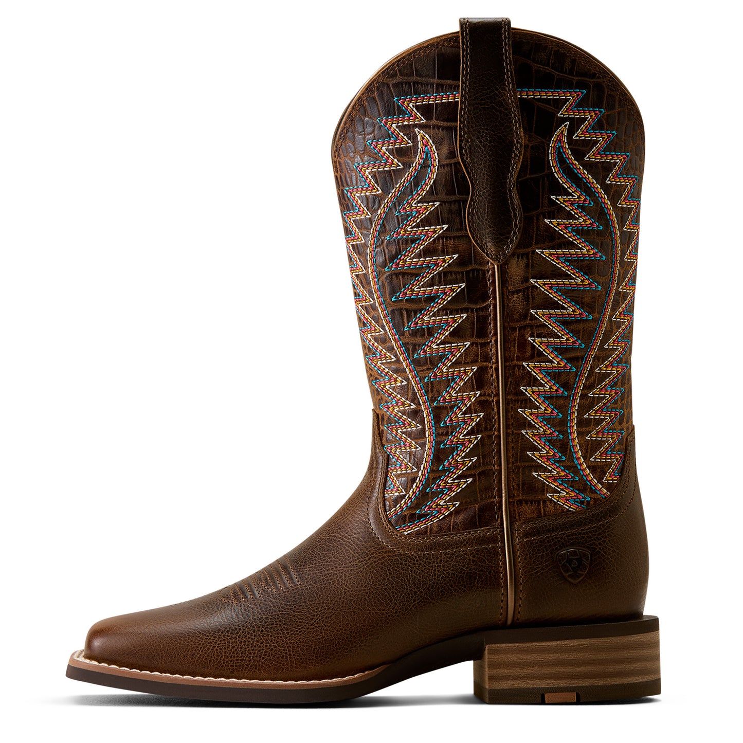 Ariat Ladies Monte Vista Wicker Brown Wide Square Toe Western Boot 10080466