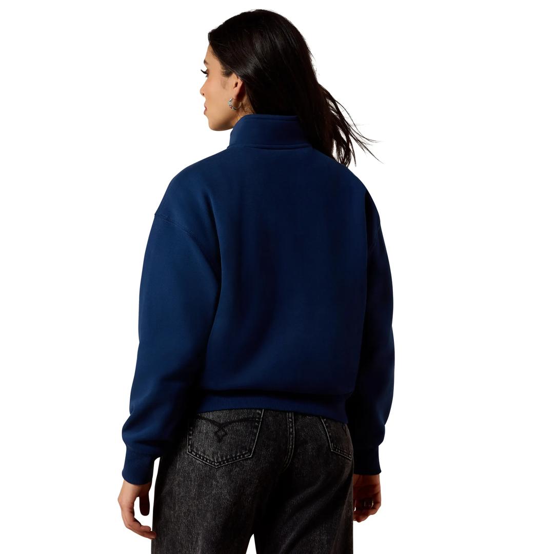 Ariat Ladies Fern Pageant Blue 1/2 Zip Sweatshirt 10080580 back