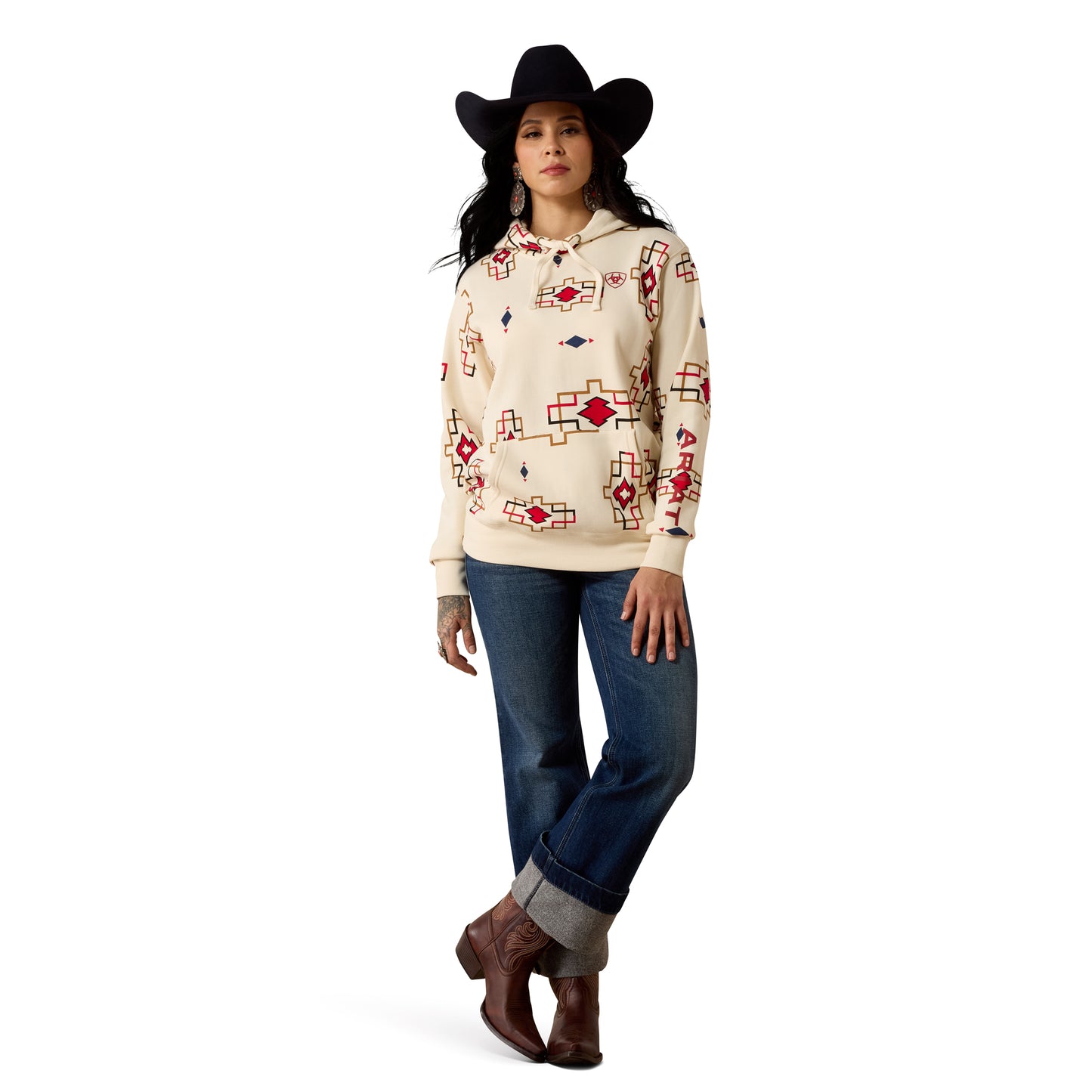 Ariat Ladies Logo 2.0 Mosaic Southwest Printed Hoodie 10080592