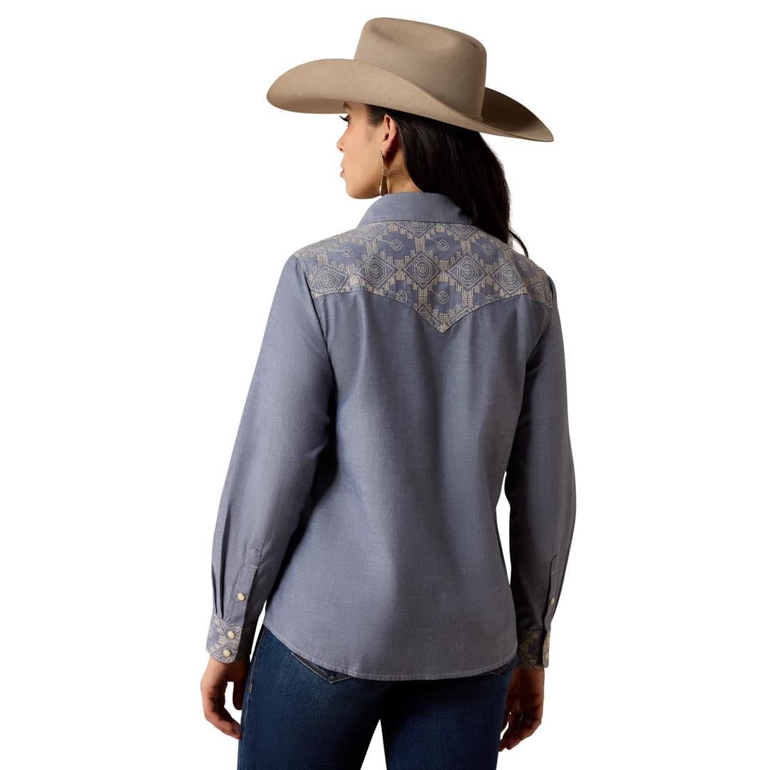 Ariat Ladies Lisbon Southwest Riverstone Western Snap Button Down 10080599 back