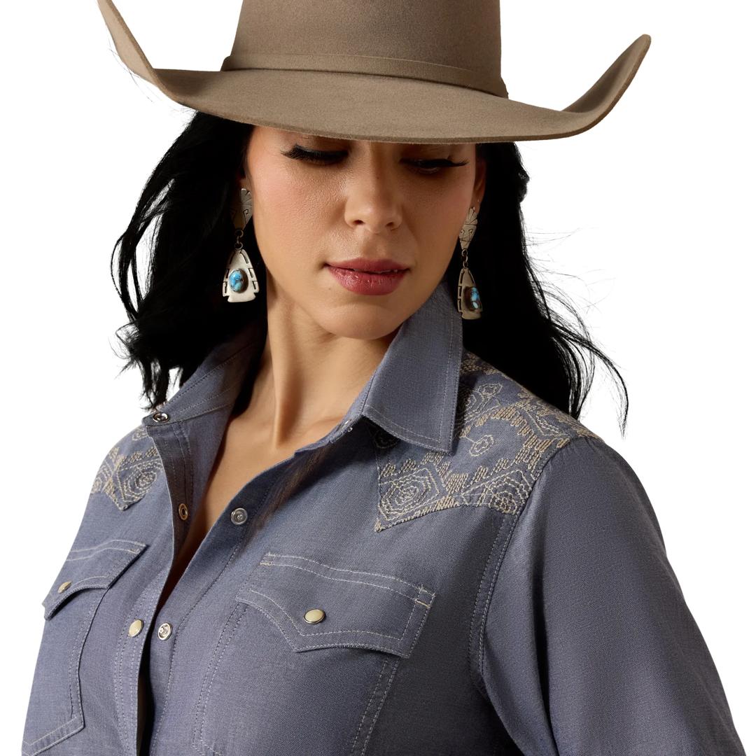 Ariat Ladies Lisbon Southwest Riverstone Western Snap Button Down 10080599 detail02