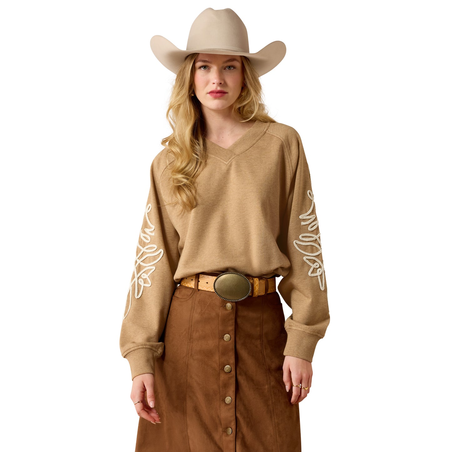 Ariat Ladies Khaki Heather Juliette Sweatshirt 10080602