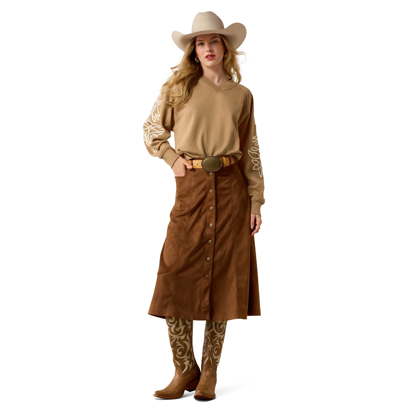Ariat Ladies Khaki Heather Juliette Sweatshirt 10080602