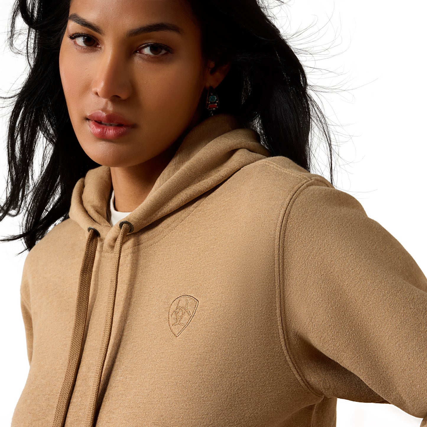 Ariat Ladies Logo 2.0 Khaki Heather Hoodie 10080603