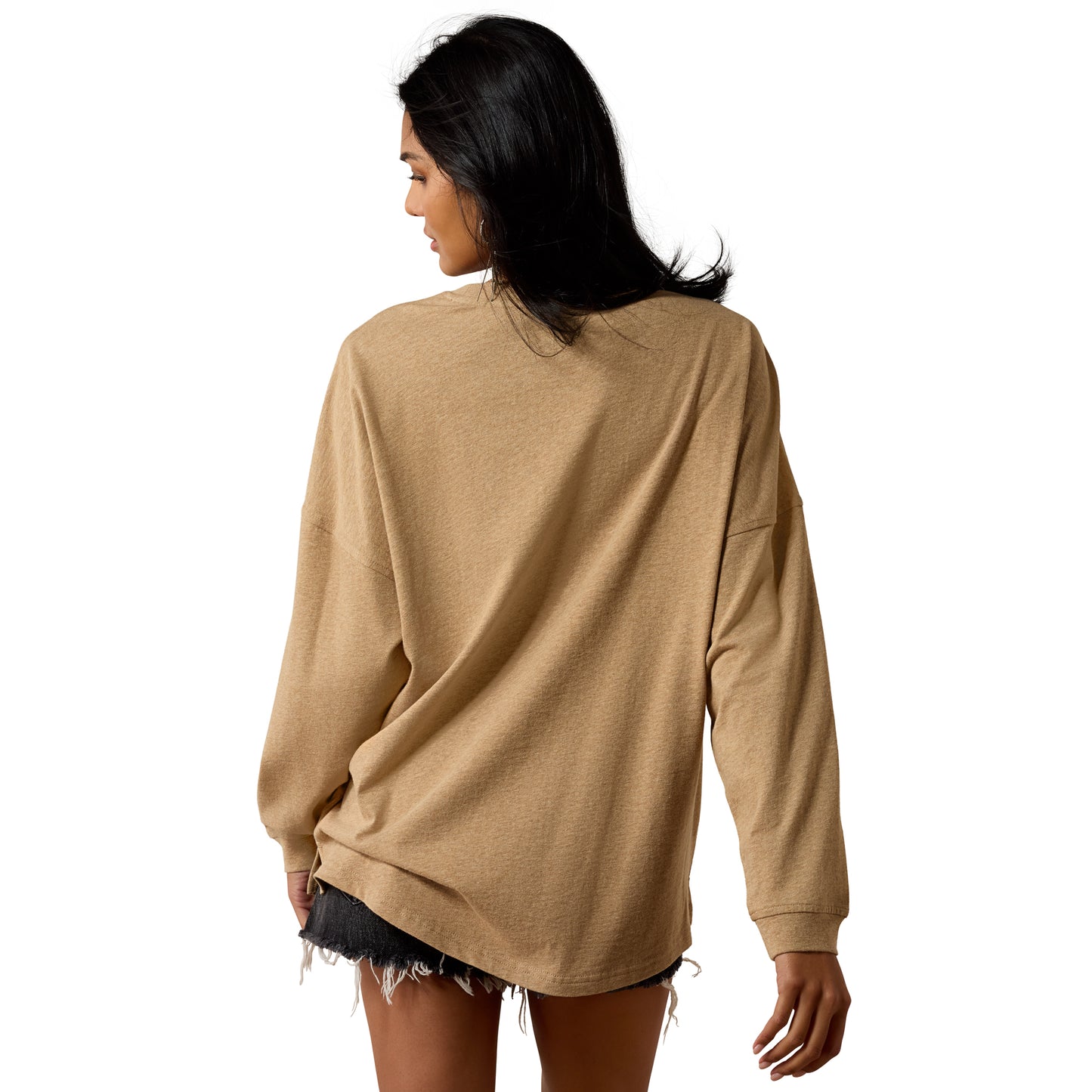 Ariat Ladies Khaki Heather Canvas Oversized T-Shirt 10080604