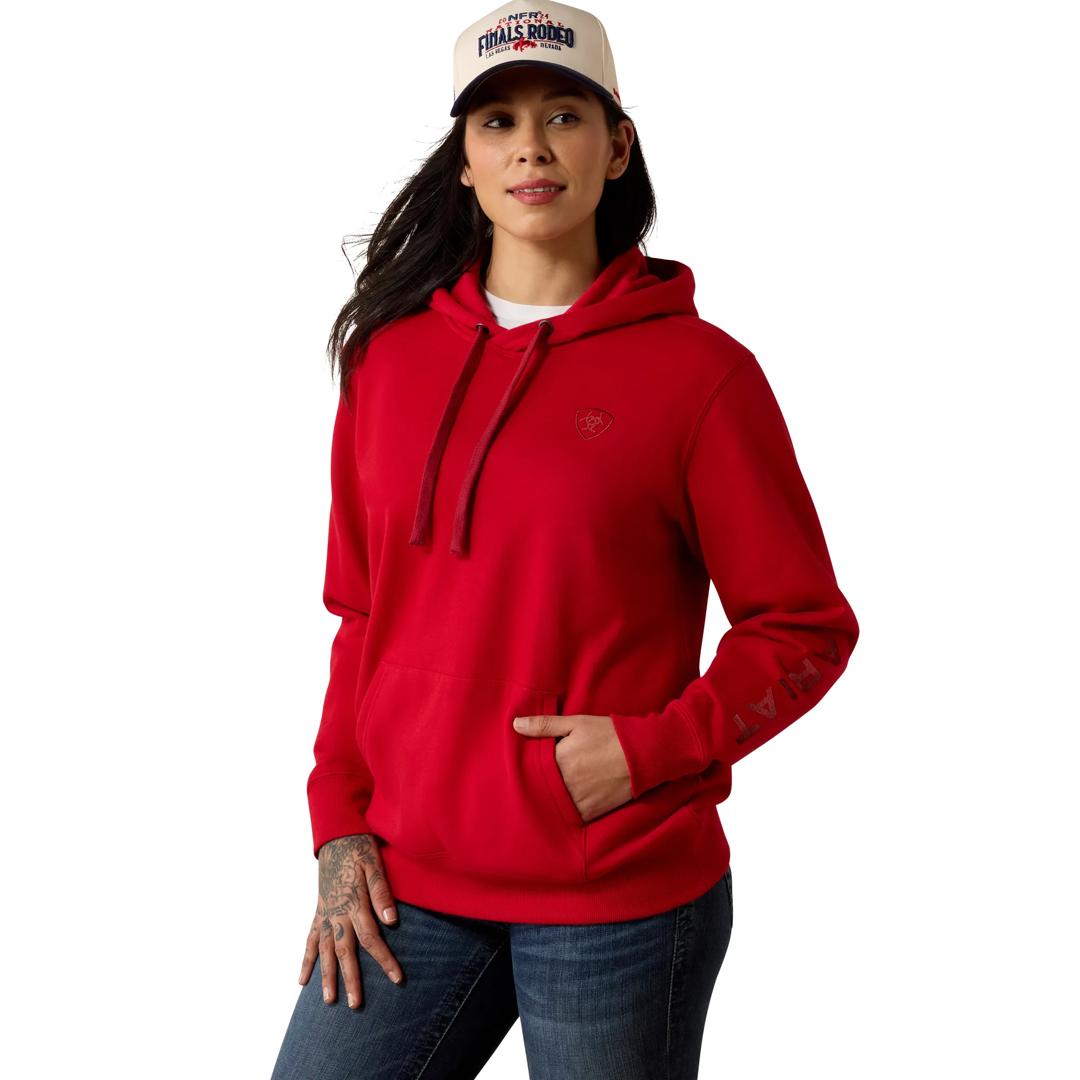 Ariat Ladies Logo 2.0 Savvy Red Hoodie 10080645 front