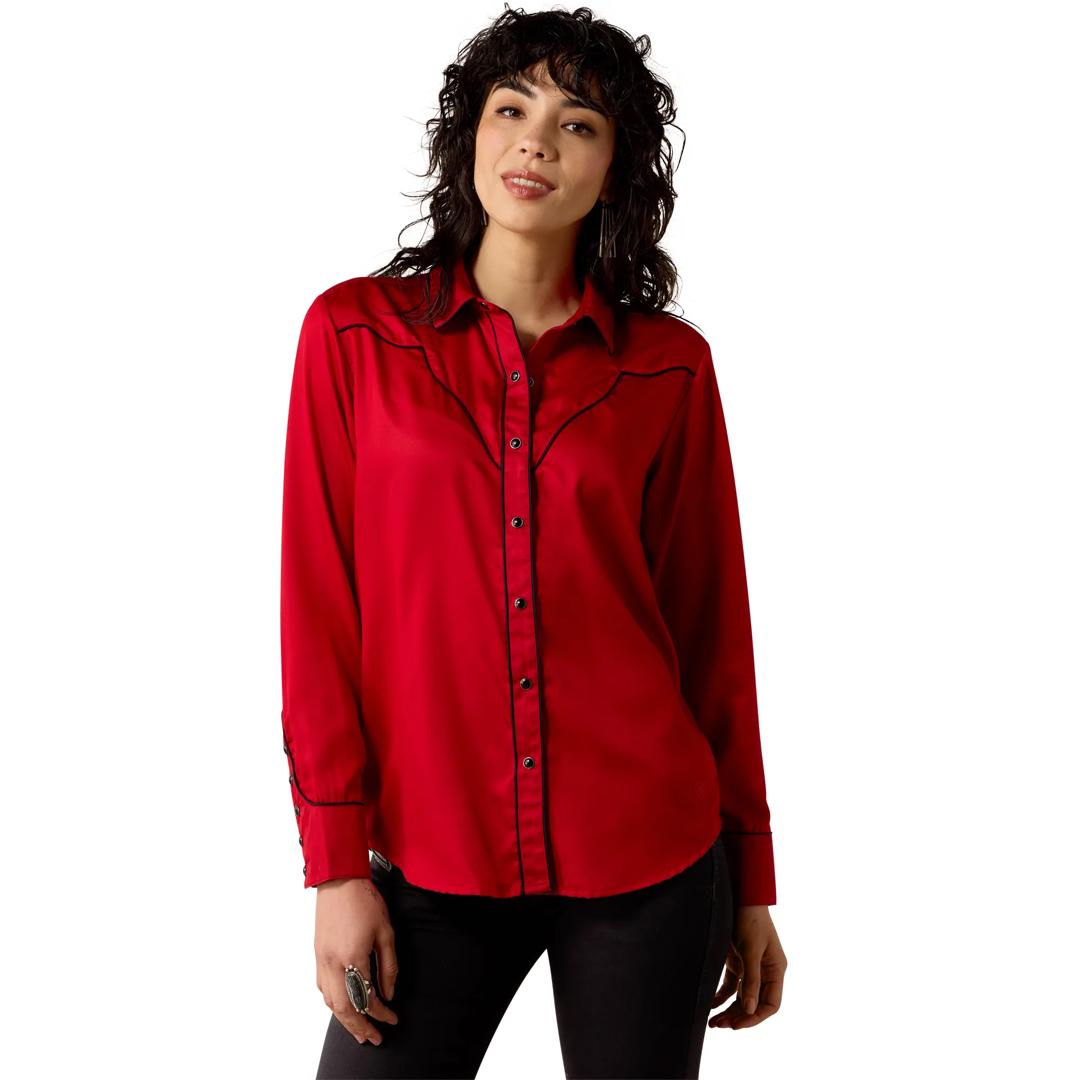 Ariat Ladies Savvy Red Audrey Western Snap Button Down 10080646 front