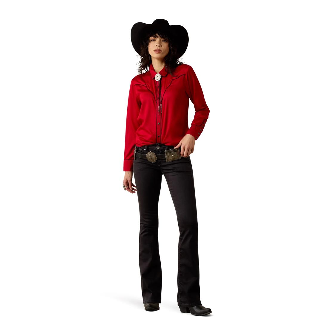 Ariat Ladies Savvy Red Audrey Western Snap Button Down 10080646 full