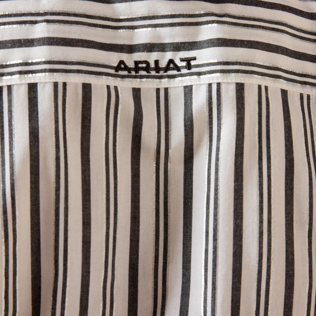 Ariat Ladies Black & White Striped Kirby Stretch Shirt 10080659 detail02