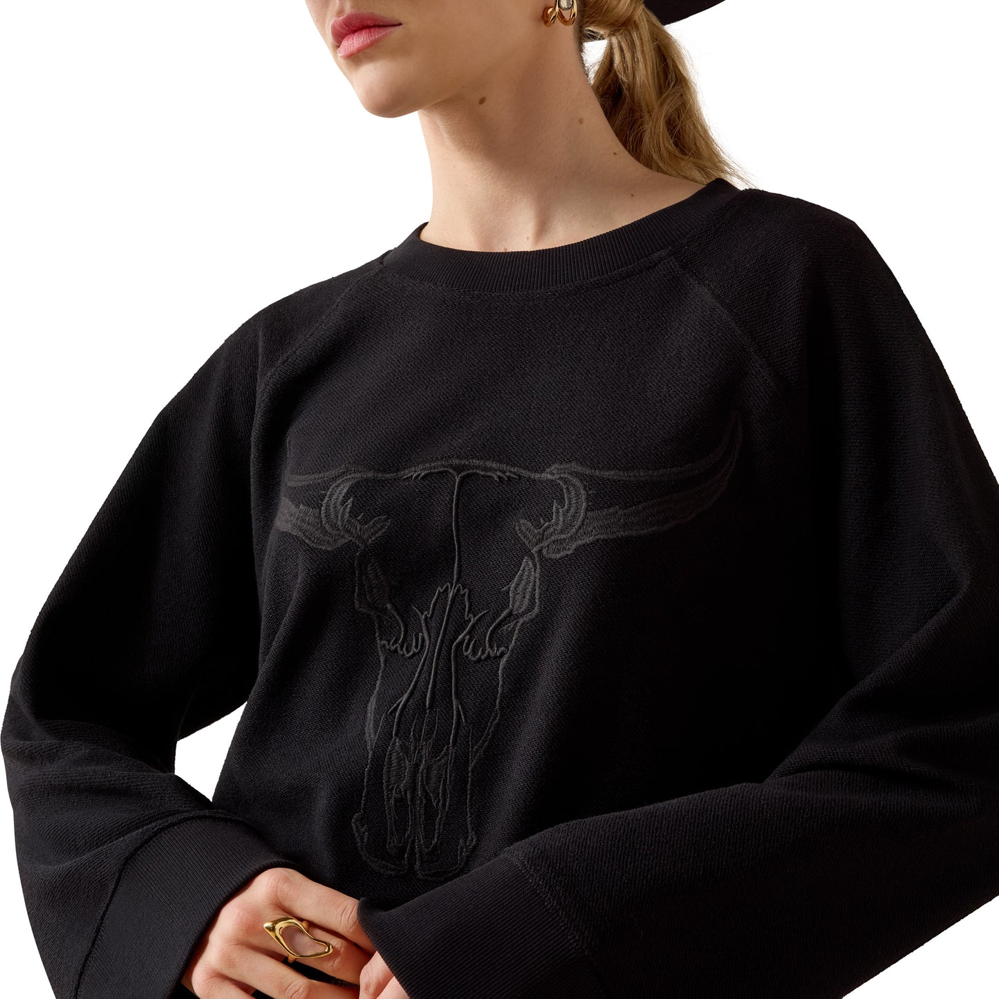 Ariat Ladies Black Steer Statement Sweatshirt 10080672