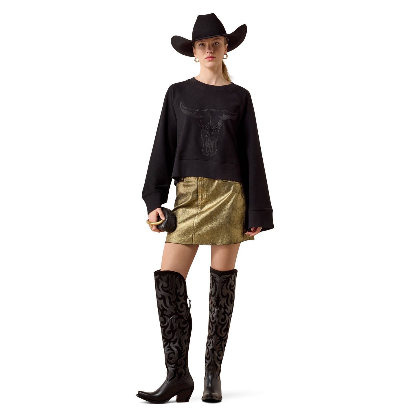 Ariat Ladies Black Steer Statement Sweatshirt 10080672