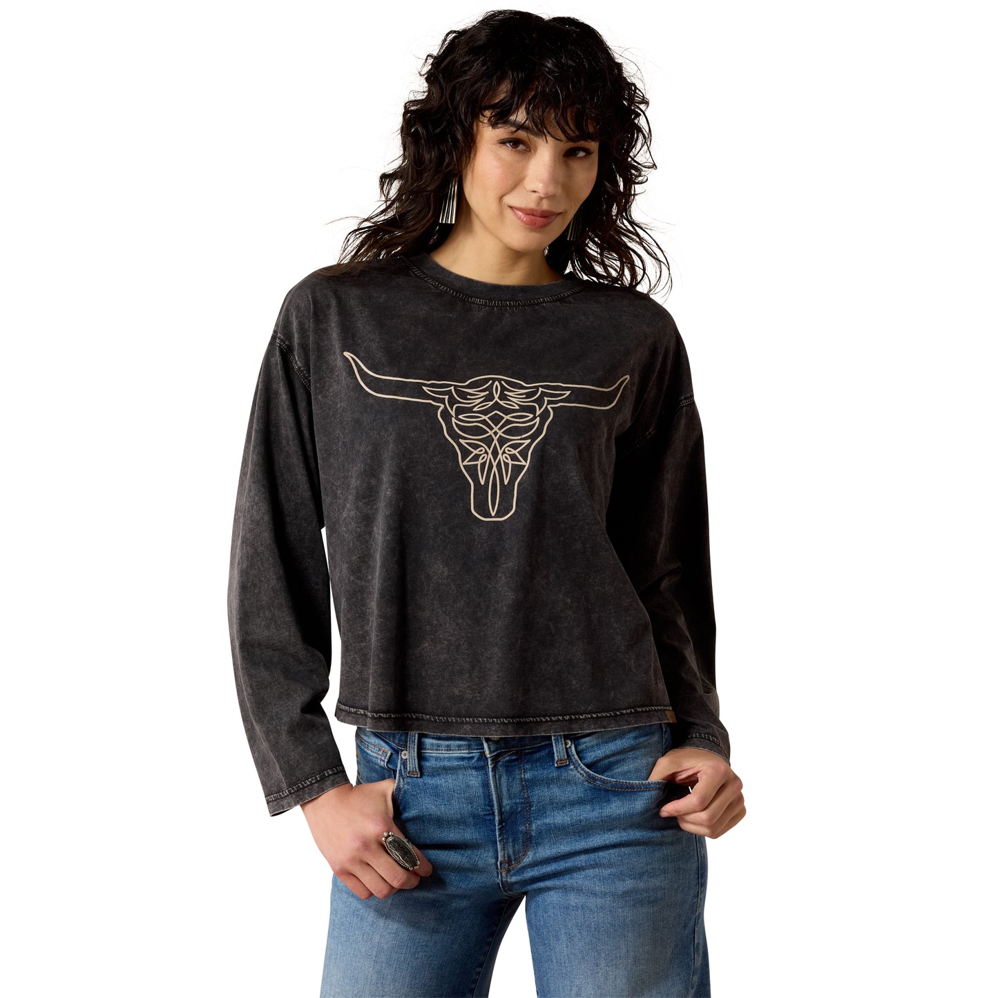 Ariat Ladies Black Steer Story T-Shirt 10080681