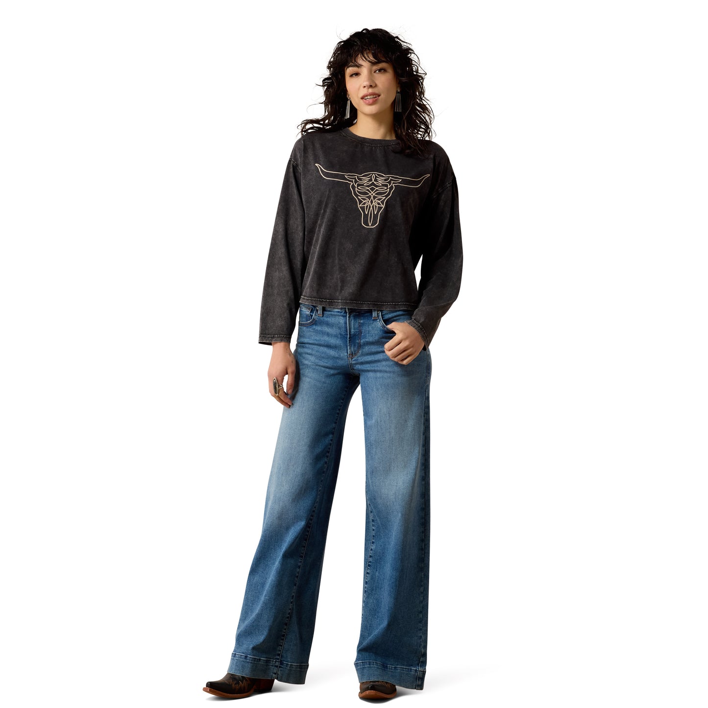 Ariat Ladies Black Steer Story T-Shirt 10080681