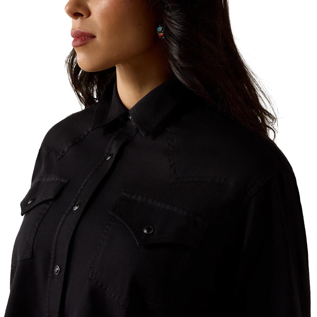 Ariat Ladies Black Midnight Western Snap Button Down 10080690 detail01