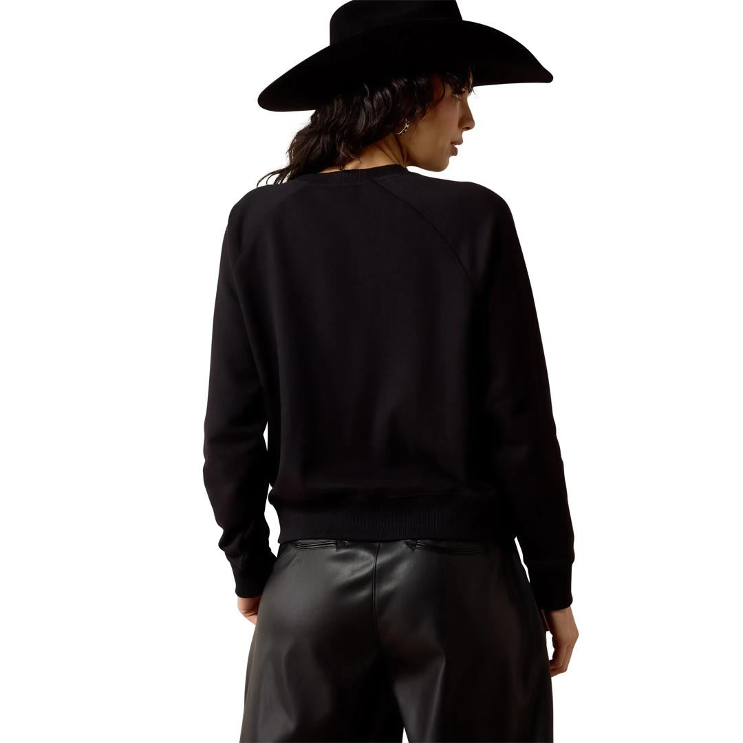 Ariat Ladies Essential Crew Black Sweatshirt 10080692 back