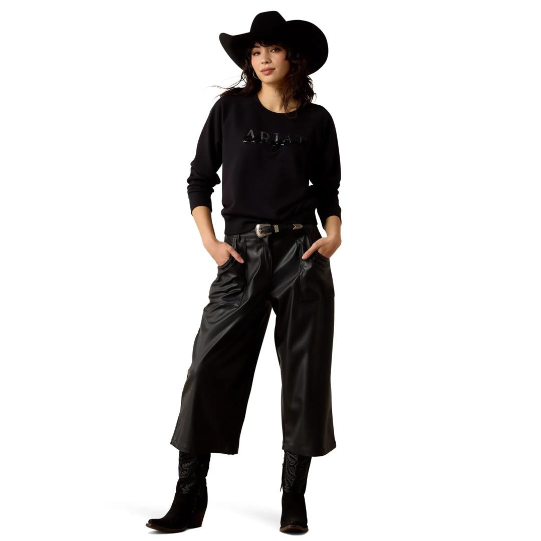 Ariat Ladies Essential Crew Black Sweatshirt 10080692 full