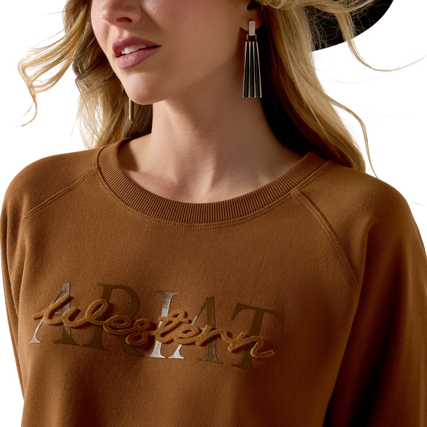 Ariat Ladies Essential Crew Dachshund Brown Sweatshirt 10080716